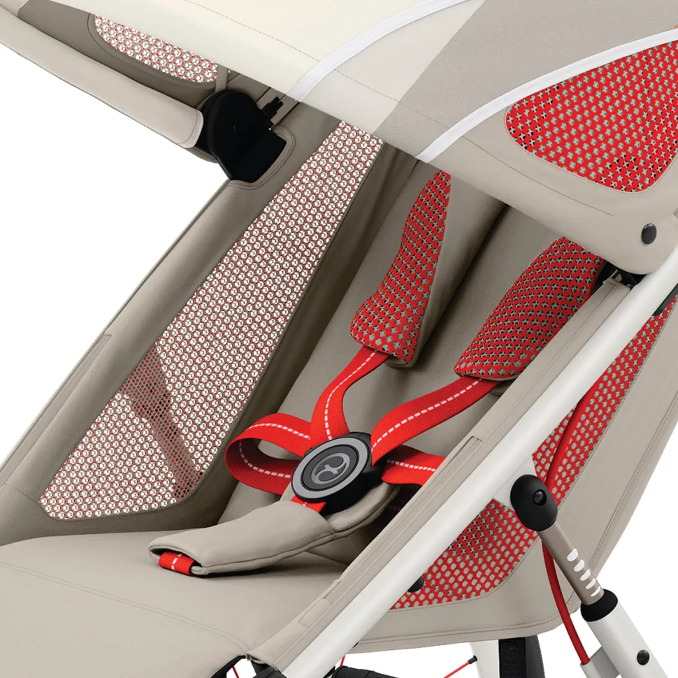 Cybex AVI Jogging Stroller Bundle - Cream/Orange Frame + Bleached Sand Seat Pack