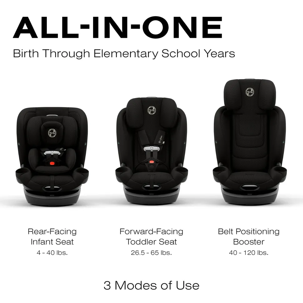 Cybex Callisto G 360 Rotating All-in-One Convertible Car Seat - Nightfall Black