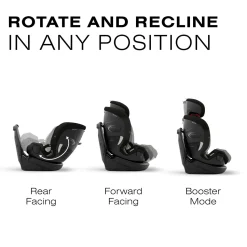 Cybex Callisto G 360 Rotating All-in-One Convertible Car Seat - Nightfall Black