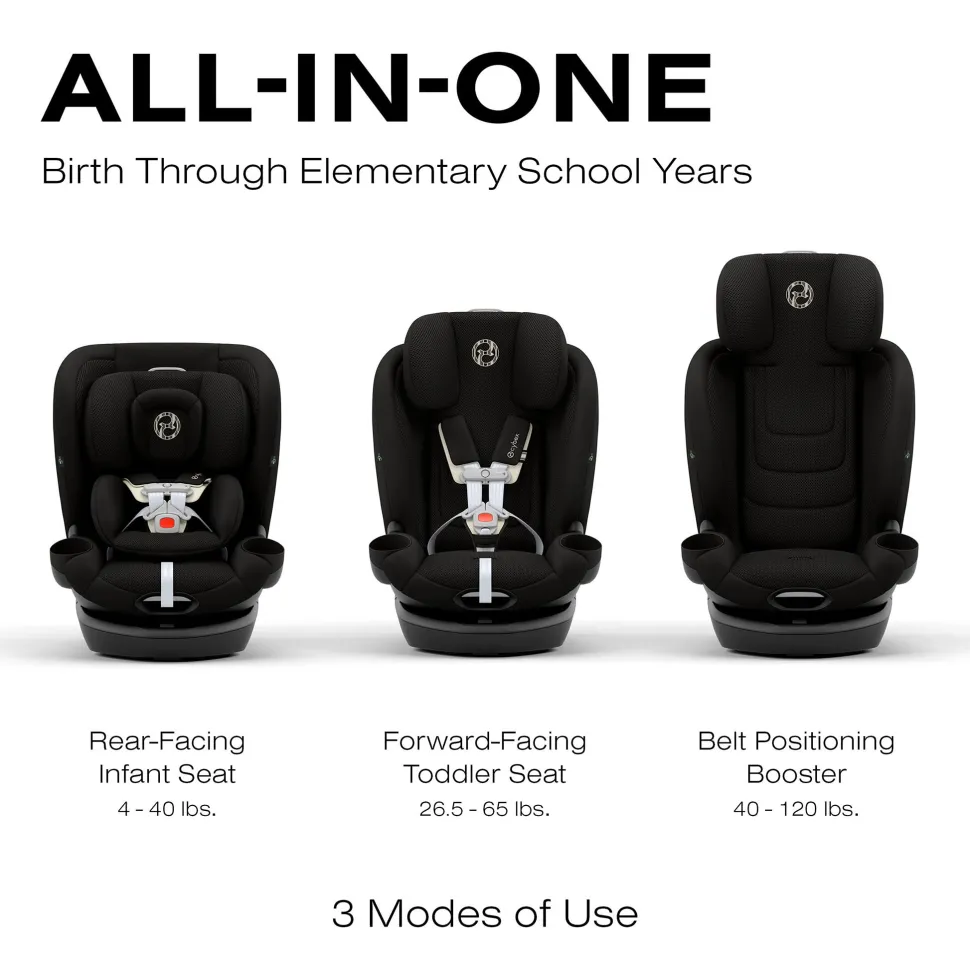 Cybex Callisto G 360 Rotating All-in-One Convertible Car Seat - Moon Black