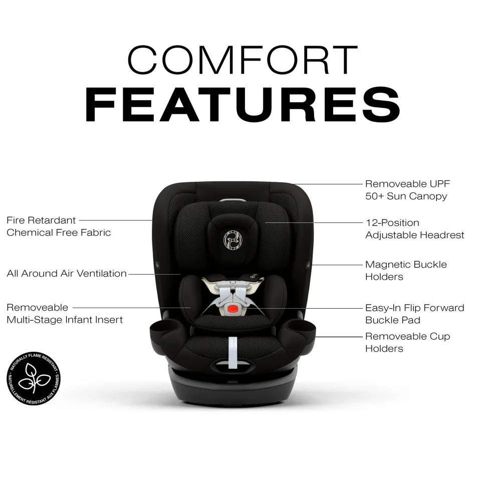 Cybex Callisto G 360 Rotating All-in-One Convertible Car Seat - Moon Black