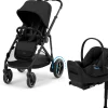 Cybex eGazelle S + Cloud G Lux SensorSafe Travel System Bundle - Black Frame / Moon Black / Moon Black