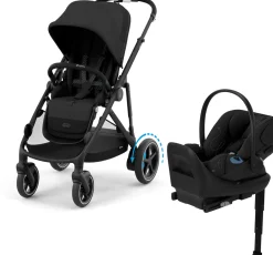 Cybex eGazelle S + Cloud G Lux SensorSafe Travel System Bundle - Black Frame / Moon Black / Moon Black