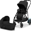 Cybex eGazelle S Electronic Assist Stroller + Gazelle S 2 Cot Bundle - Black Frame / Moon Black