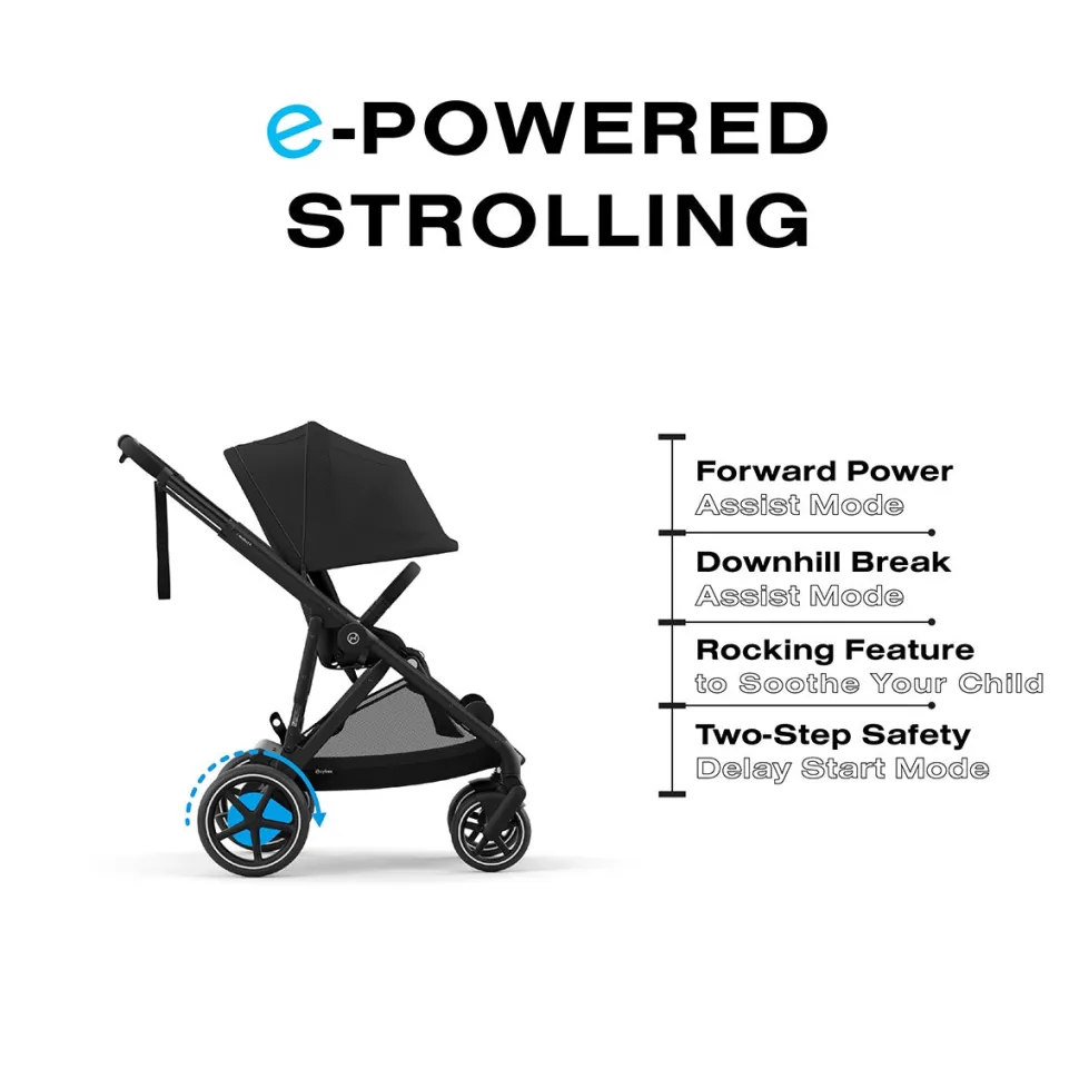Cybex eGazelle S Electronic Assist Twin Stroller + Cot Bundle - Taupe Frame / Seashell Beige