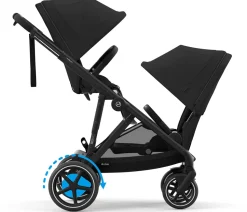 Cybex eGazelle S Electronic Assist Twin Stroller + Cot Bundle - Taupe Frame / Seashell Beige
