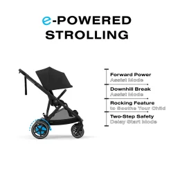 Cybex eGazelle S Electronic Assist Stroller - Black Frame / Moon Black