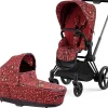 Cybex ePriam 2 Electronic Assist Complete Stroller with Lux Bassinet Bundle - Rockstar by Alec Voelkel