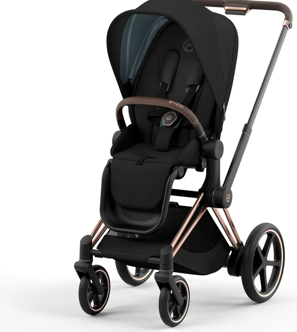 Cybex ePriam 2 Electronic Assist Stroller (One Box) - Rose Gold / Brown / Deep Black