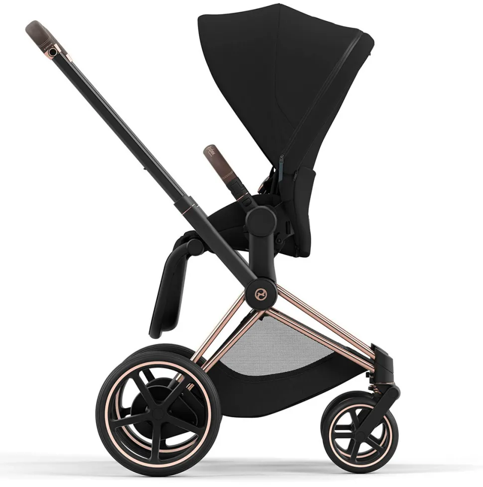 Cybex ePriam 2 Electronic Assist Stroller (One Box) - Rose Gold / Brown / Deep Black