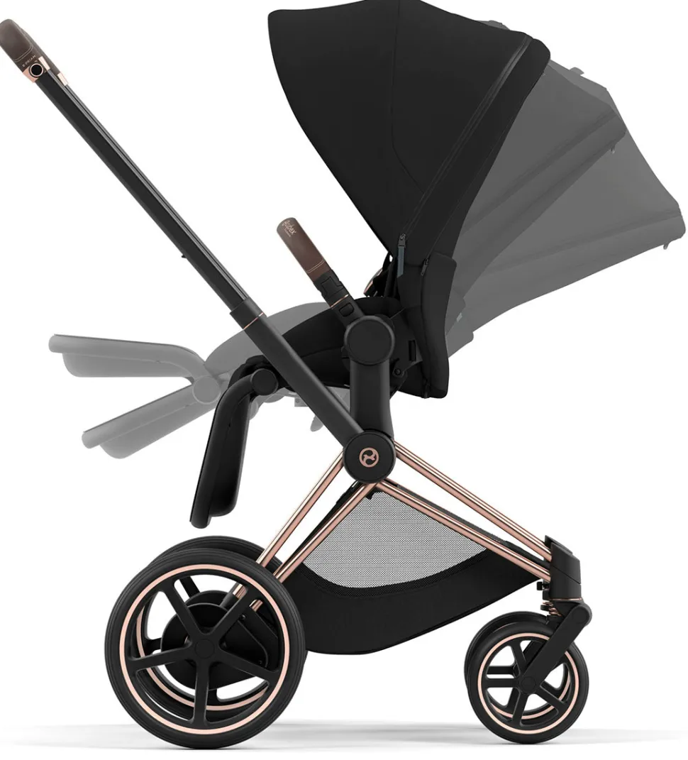 Cybex ePriam 2 Electronic Assist Stroller (One Box) - Rose Gold / Brown / Deep Black