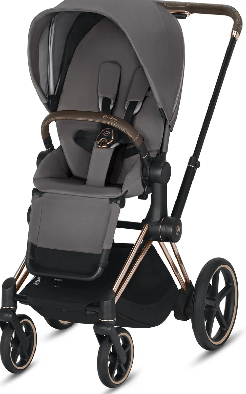 Cybex ePriam Electronic Assist Stroller - Rose Gold/Manhattan Grey