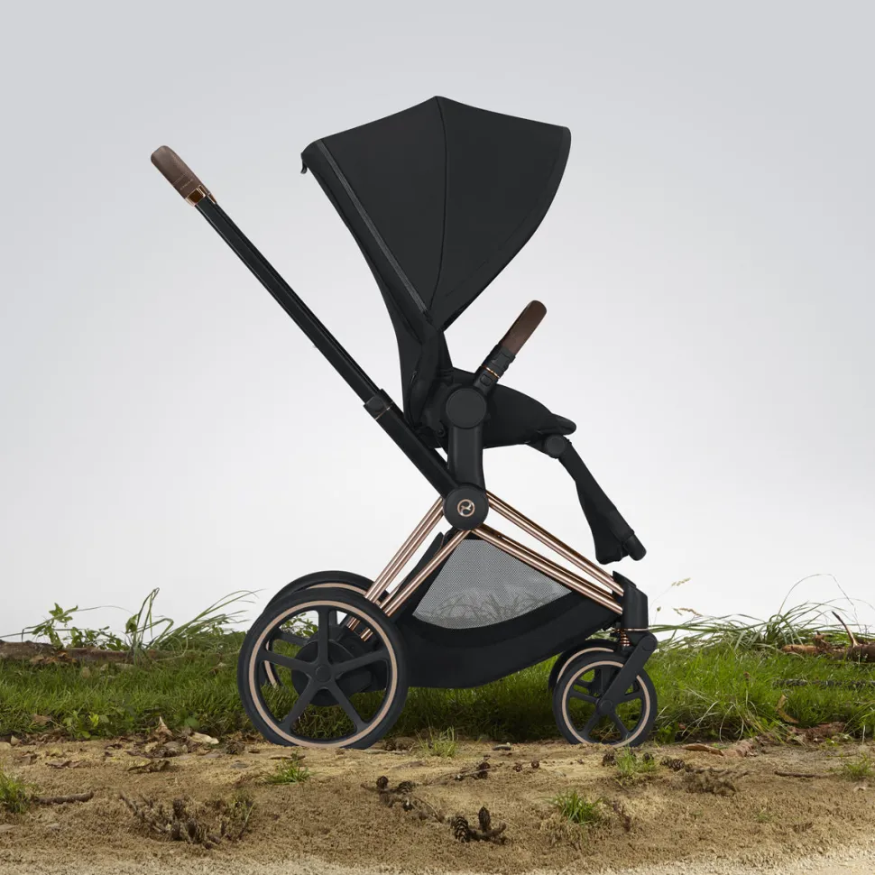 Cybex ePriam Electronic Assist Stroller - Rose Gold/Manhattan Grey