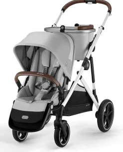 Cybex Gazelle S Single-to-Double Stroller - Silver Frame / Lava Grey