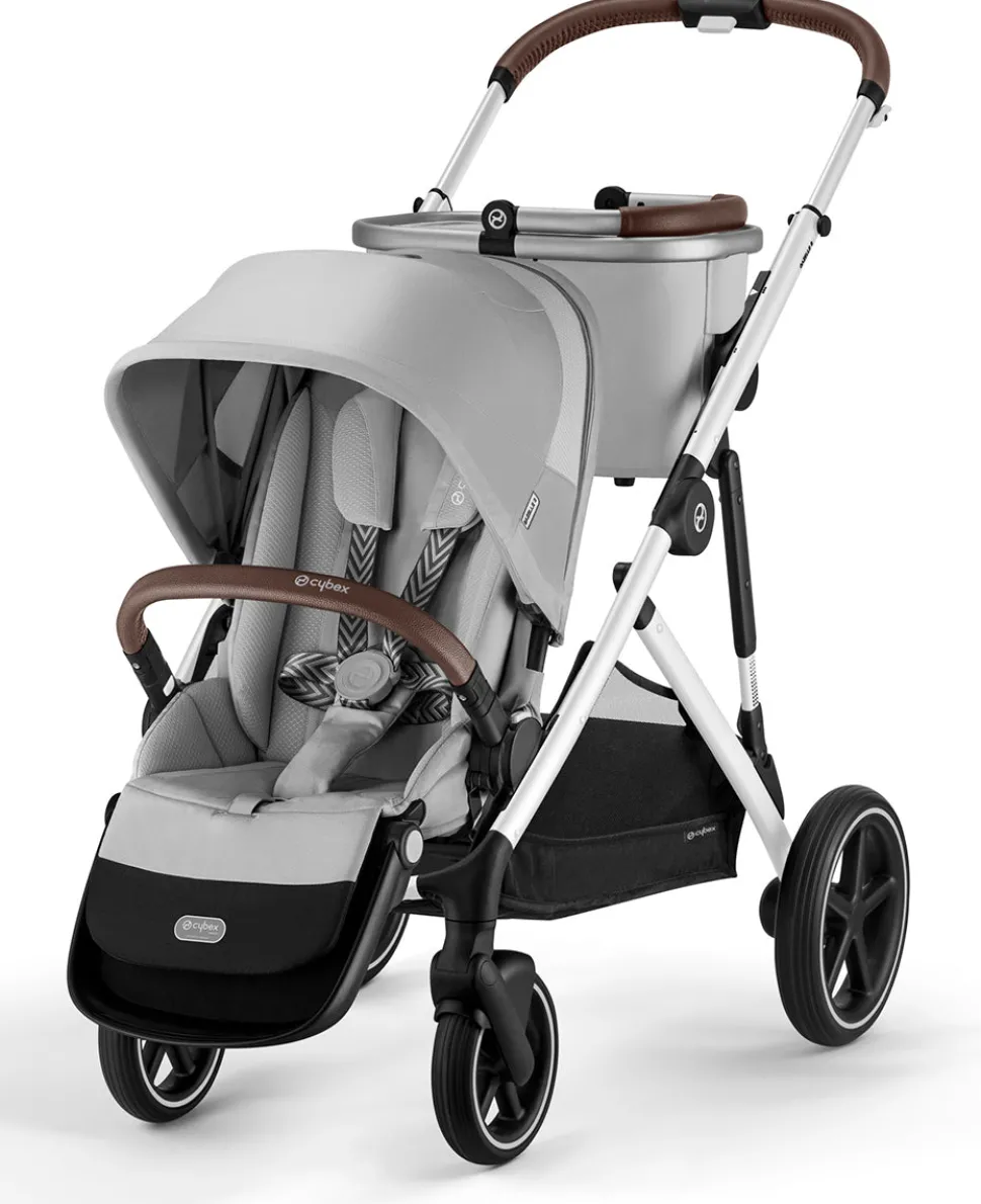 Cybex Gazelle S Single-to-Double Stroller - Silver Frame / Lava Grey