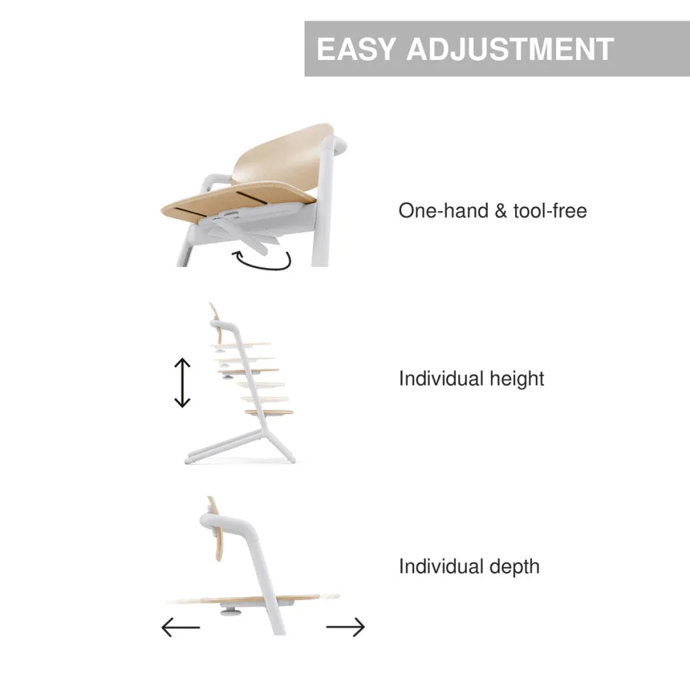 Cybex LEMO 2 High Chair 3-in-1 Set - Sand White