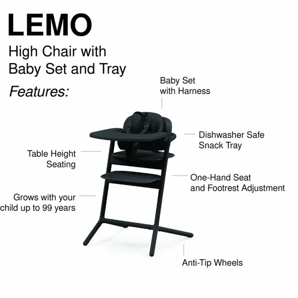 Cybex LEMO 2 High Chair Set + Training Tower Bundle - Pearl Pink