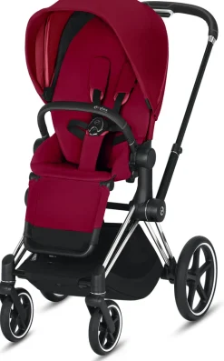 Cybex Priam 3 Complete Stroller - Chrome/Black/True Red