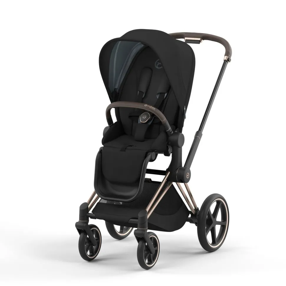 Cybex Priam 4 Stroller Bundle - Rose Gold / Brown / Deep Black