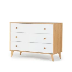 dadada Austin 3-Drawer Dresser - White / Red Oak