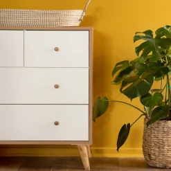 dadada Austin 5-Drawer Dresser - White / Red Oak