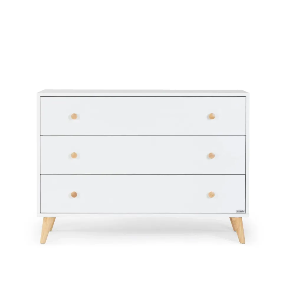 dadada Austin 3-Drawer Dresser - White / Natural