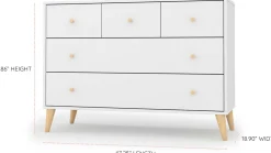dadada Austin 5-Drawer Dresser - White / Natural