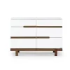 dadada Bliss 6-Drawer Dresser - White / Walnut