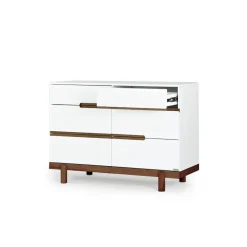 dadada Bliss 6-Drawer Dresser - White / Walnut