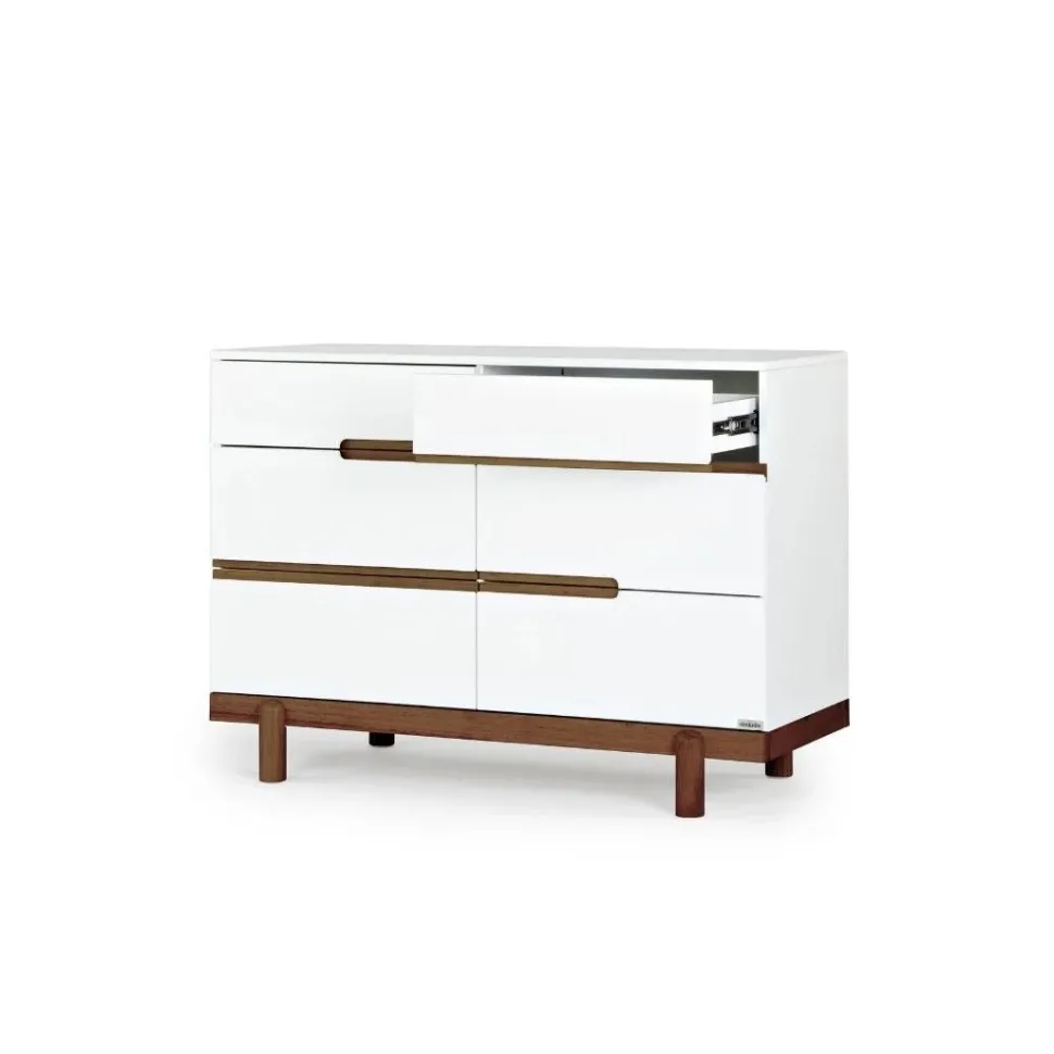 dadada Bliss 6-Drawer Dresser - White / Walnut