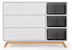 dadada Central Park 3-Drawer Dresser - White / Natural