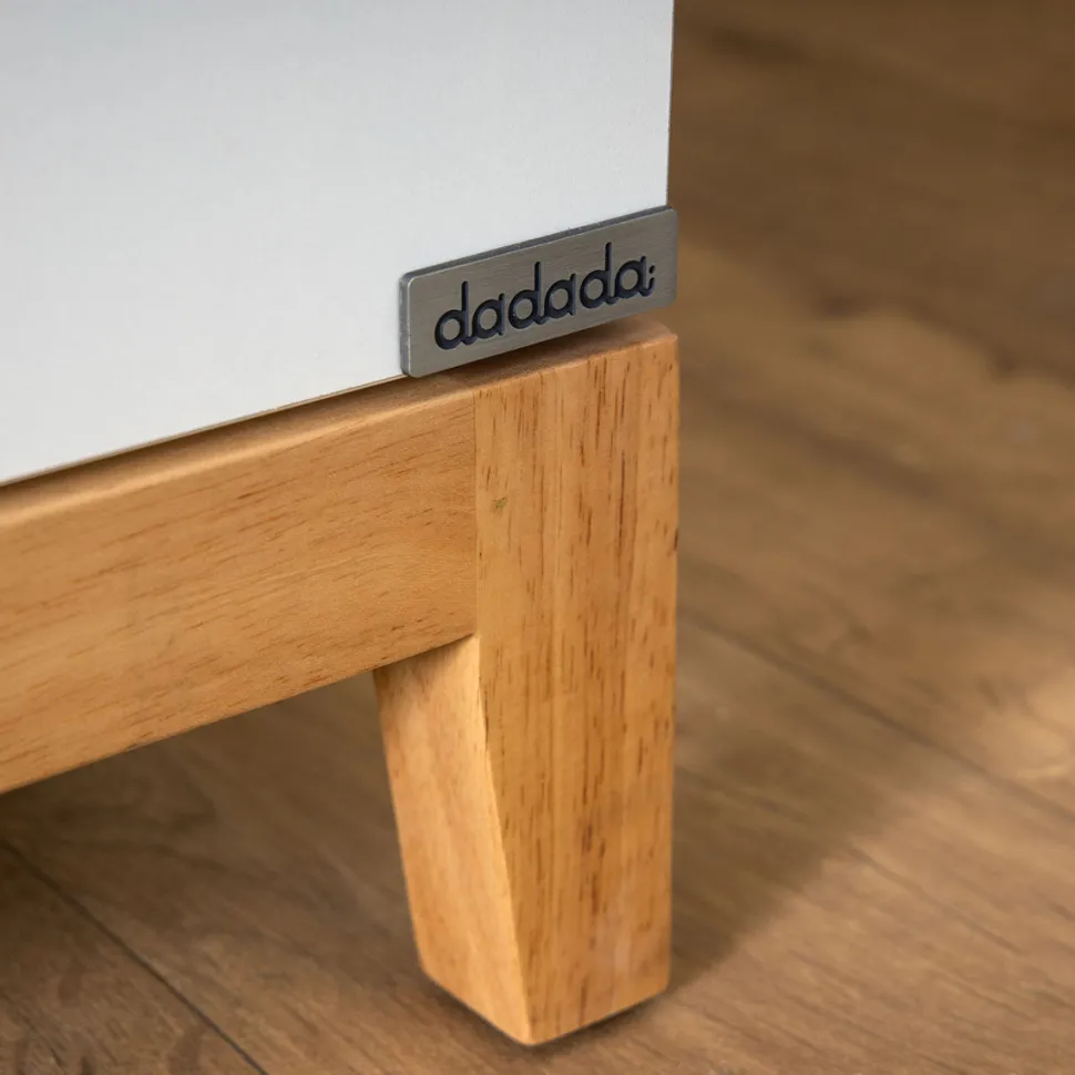 dadada Lala Big 6-Drawer Dresser - White / Red Oak (2 Boxes)