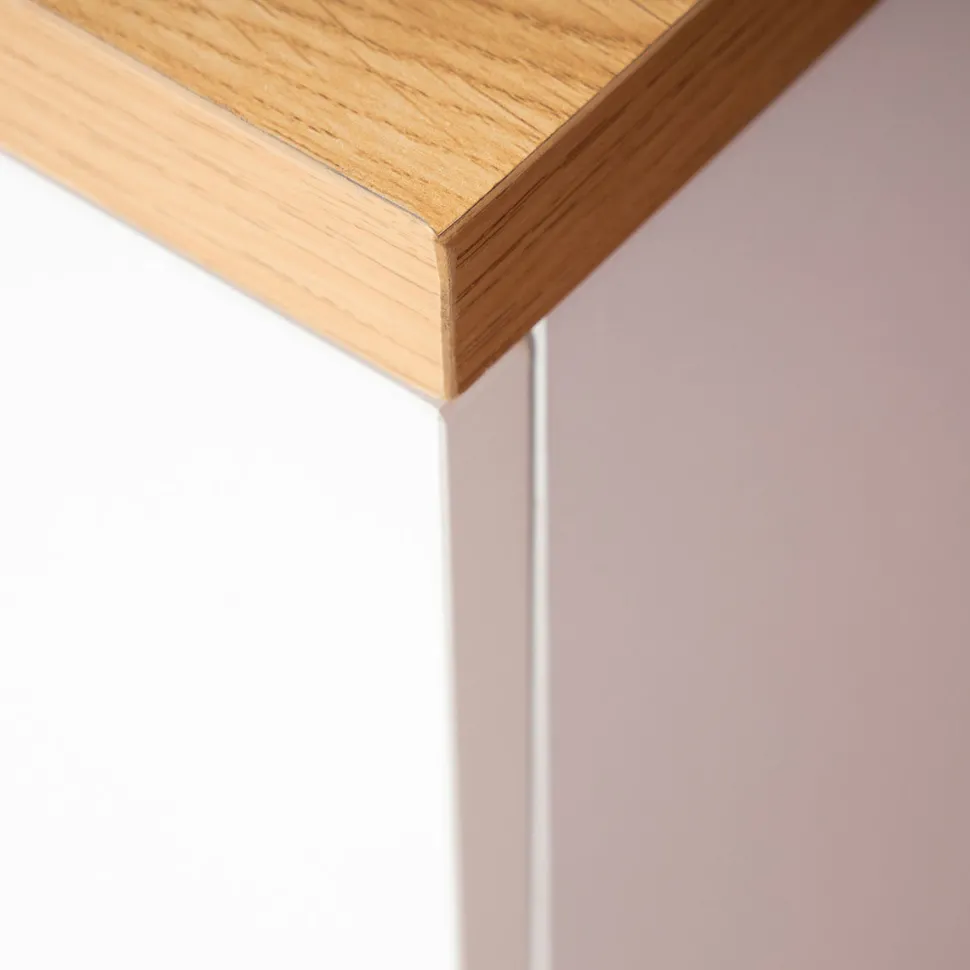 dadada Lala Big 6-Drawer Dresser - White / Red Oak (2 Boxes)