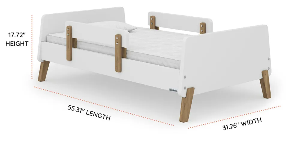 dadada Muse Toddler Bed - White/Natural