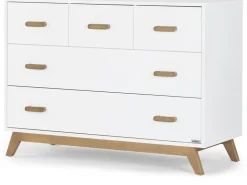 dadada Soho 5-Drawer Dresser - White / Walnut