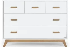 dadada Soho 5-Drawer Dresser - White / Walnut