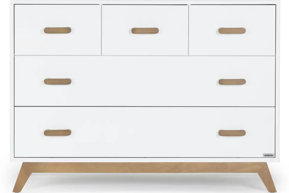 dadada Soho 5-Drawer Dresser - White / Walnut