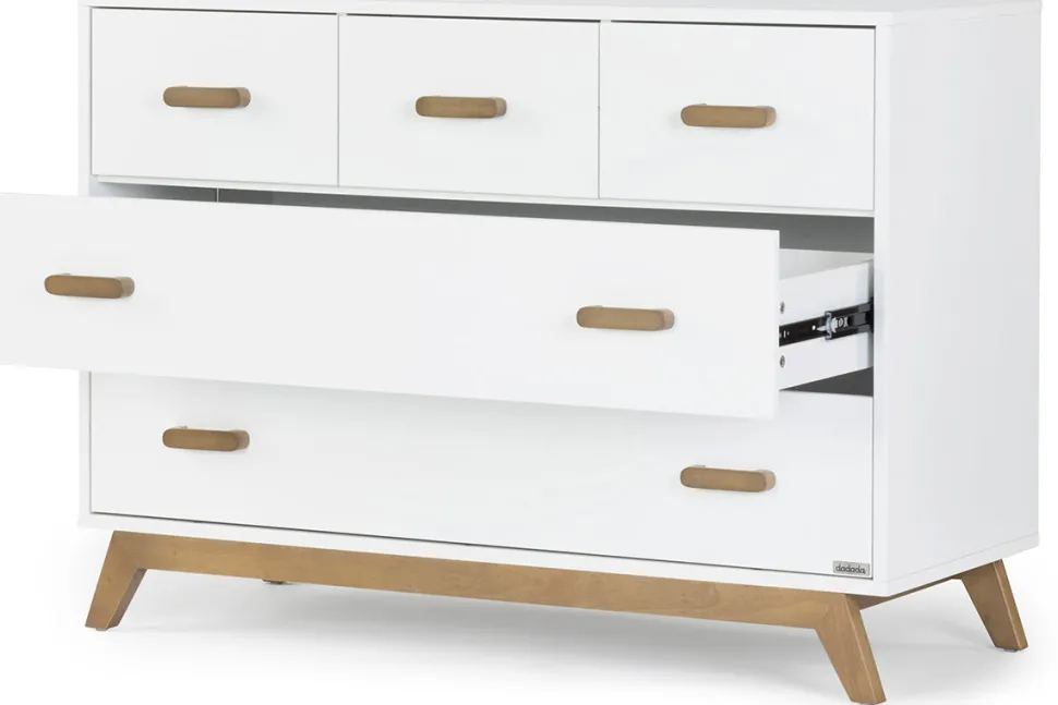 dadada Soho 5-Drawer Dresser - White / Walnut