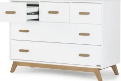 dadada Soho 5-Drawer Dresser - White / Walnut