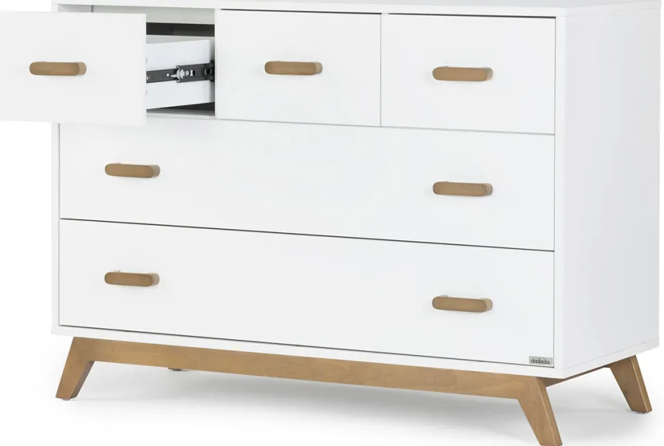 dadada Soho 5-Drawer Dresser - White / Walnut