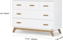 dadada Soho 5-Drawer Dresser - White / Walnut