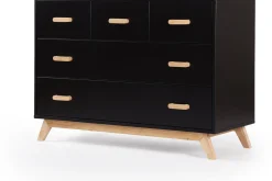 dadada Soho 5-Drawer Dresser - Black / Natural