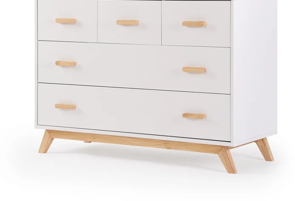 dadada Soho 5-Drawer Dresser - White / Natural
