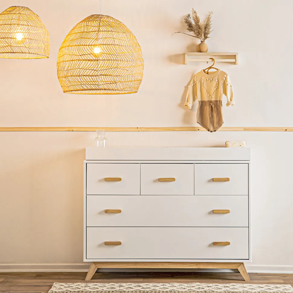 dadada Soho 5-Drawer Dresser - White / Natural