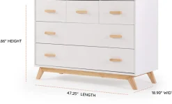 dadada Soho 5-Drawer Dresser - White / Natural
