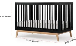dadada Soho 3-in-1 Convertible Crib - Black / Natural