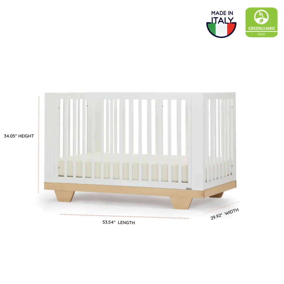 dadada Spirit 8-in-1 Convertible Crib - White / Natural