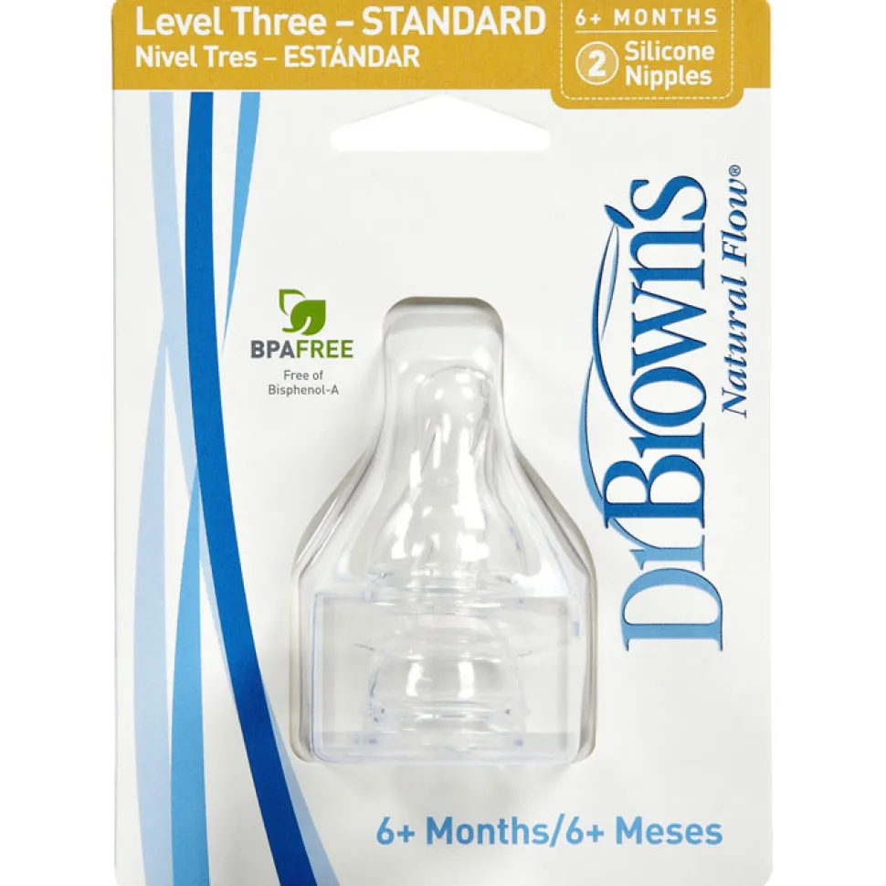 Dr. Brown's Level-3 Standard Neck Nipple, 2-Pack