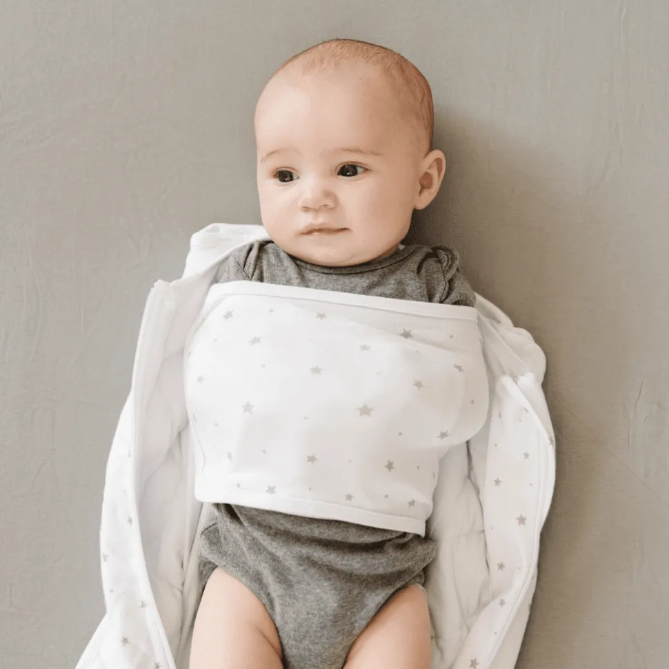 Dreamland Baby Dream Weighted Swaddle (Gen 2) - Classic Grey Stars, 0-6 months