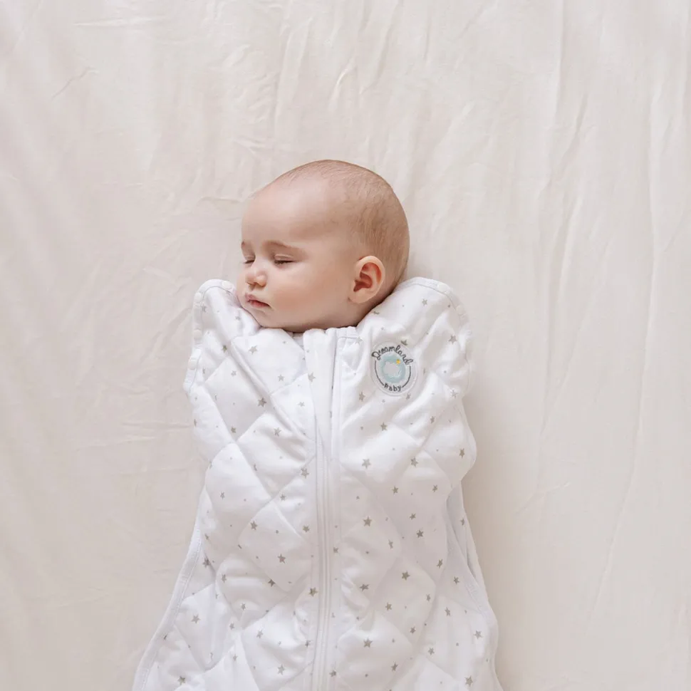 Dreamland Baby Dream Weighted Swaddle (Gen 2) - Classic Grey Stars, 0-6 months